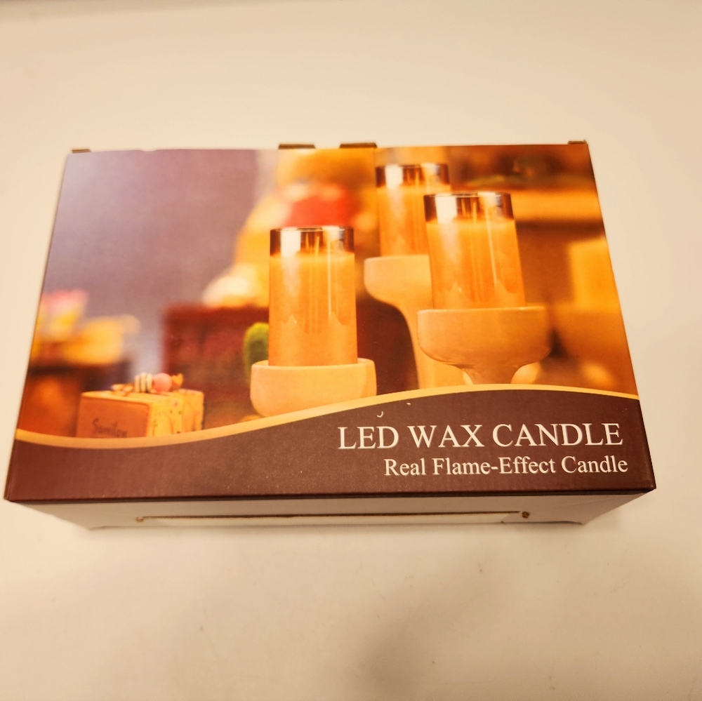 Frameless 3 LED Wax Candles Realistic Flickering Flame Remote Control Lot Of 2